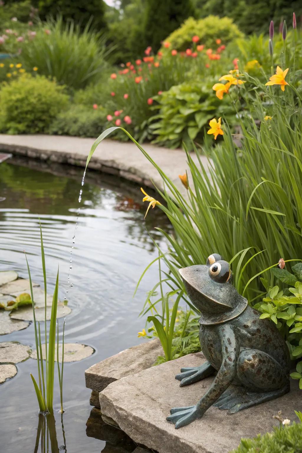 Add a cheerful element using fun metal animal figures.
