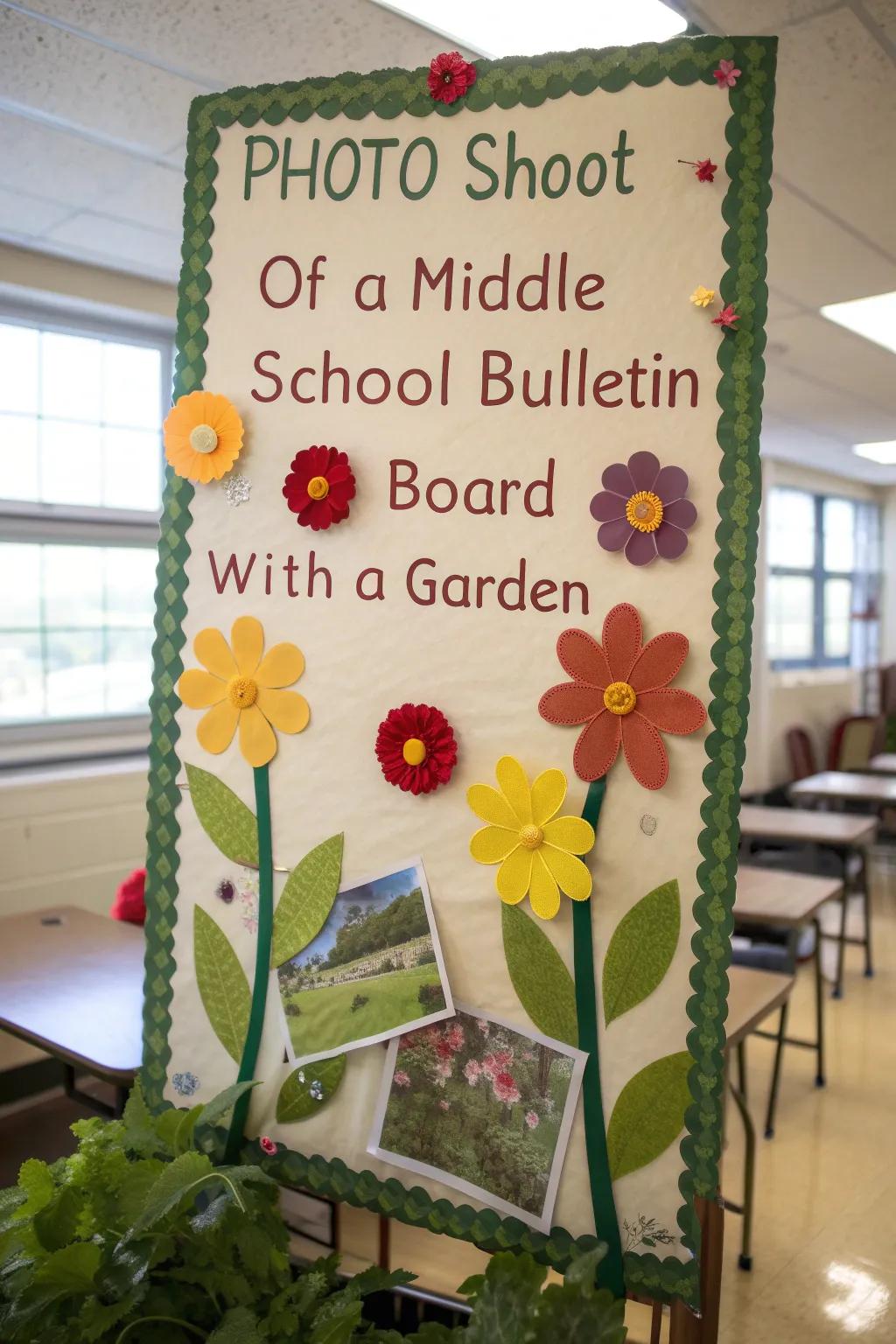 An ambition garden bulletin board brimming with student dreams