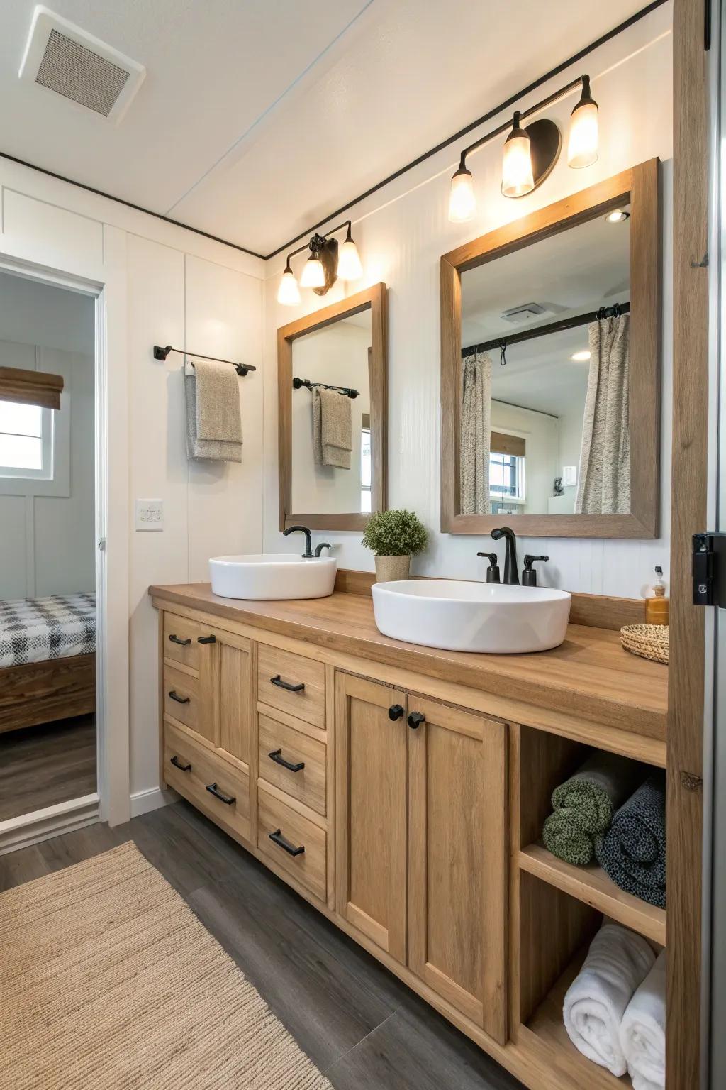 Revamp your washroom using earth-sourced materials and elegant fixtures to create a spa-like getaway.