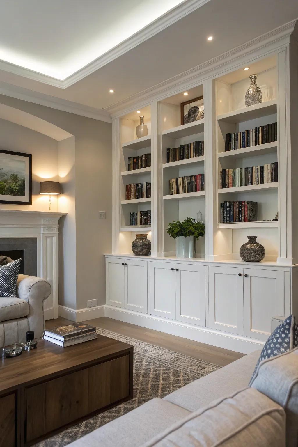 Find harmony and flair with balanced shelving.