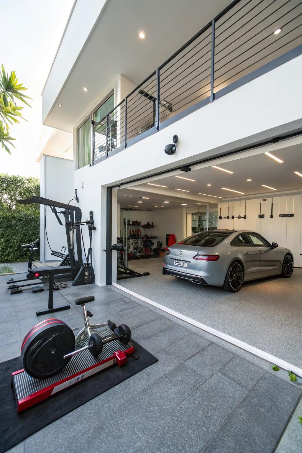 Create a multi-functional space in your modern garage.