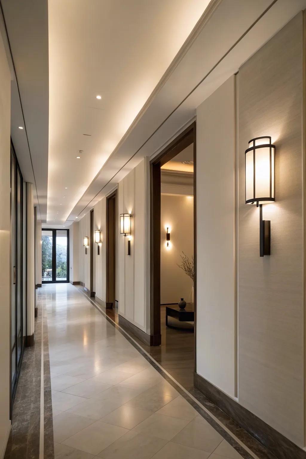 Minimalist wall sconces offer a sleek lighting solution.