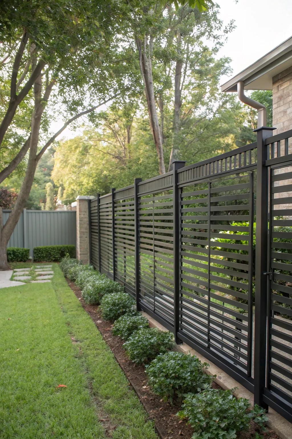 Attain a polished and secluded outdoor setting using even-panel fences.