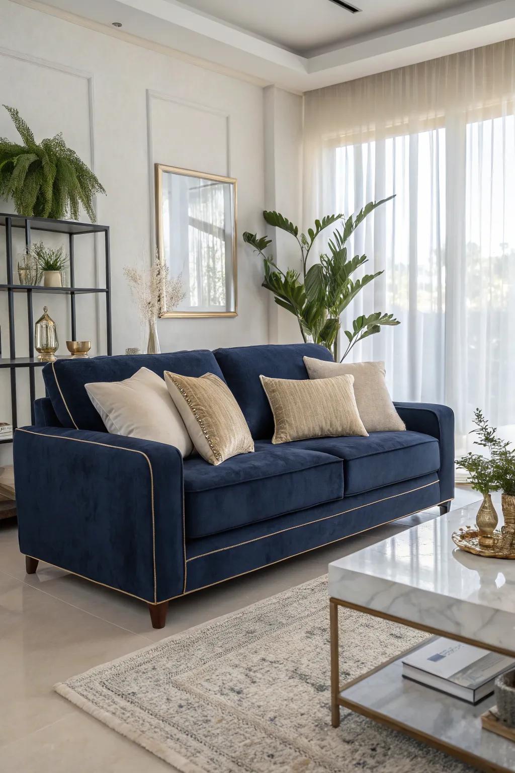 A deep sea sofa contributes an element of luxury to your area.