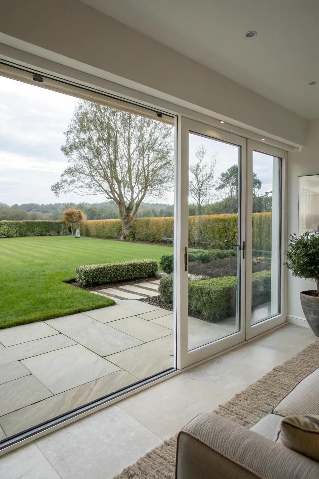 Gliding entrances in a minimalist setup for maximum space efficiency.