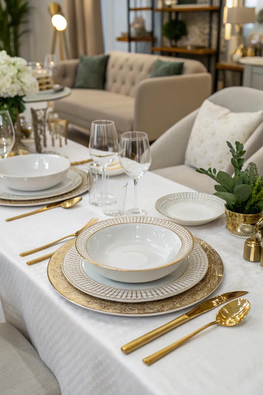 A stunning table setting creating an atmosphere of refined celebration.