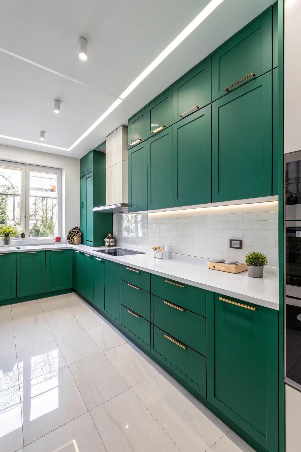 Express yourself through striking color accents in your adaptable kitchen setting.