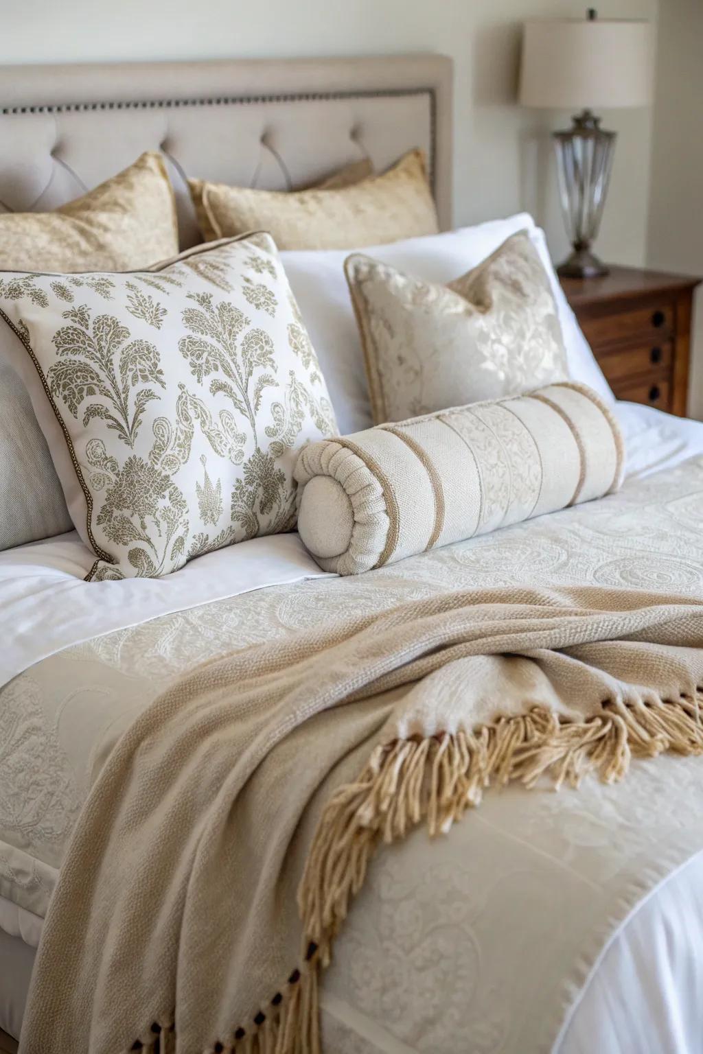 Layered bed linens provide superior comfort and flair.