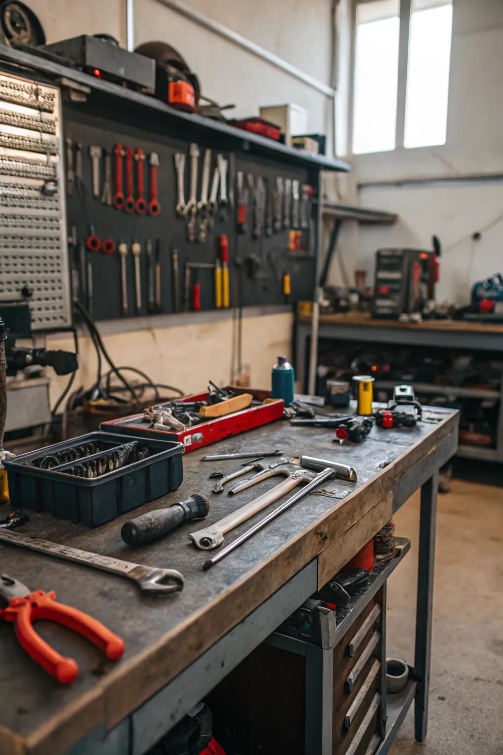 A garage turned into an efficient creative zone.