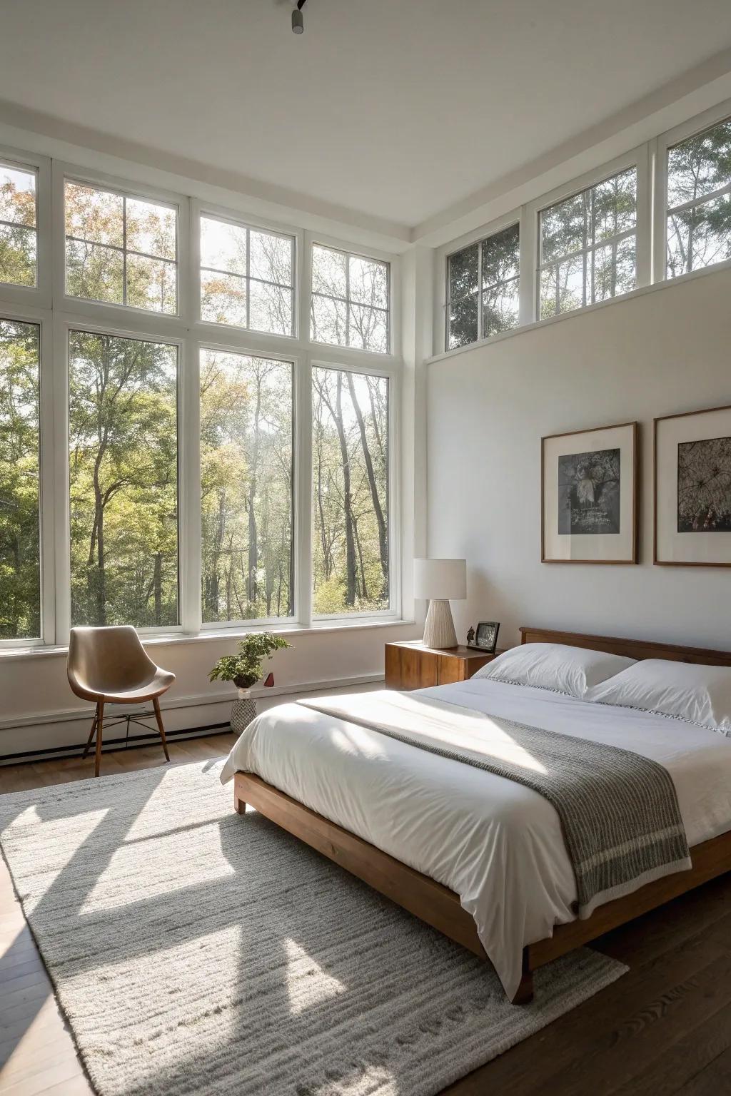 Plenty of sunlight enhances the appeal of this bedroom.