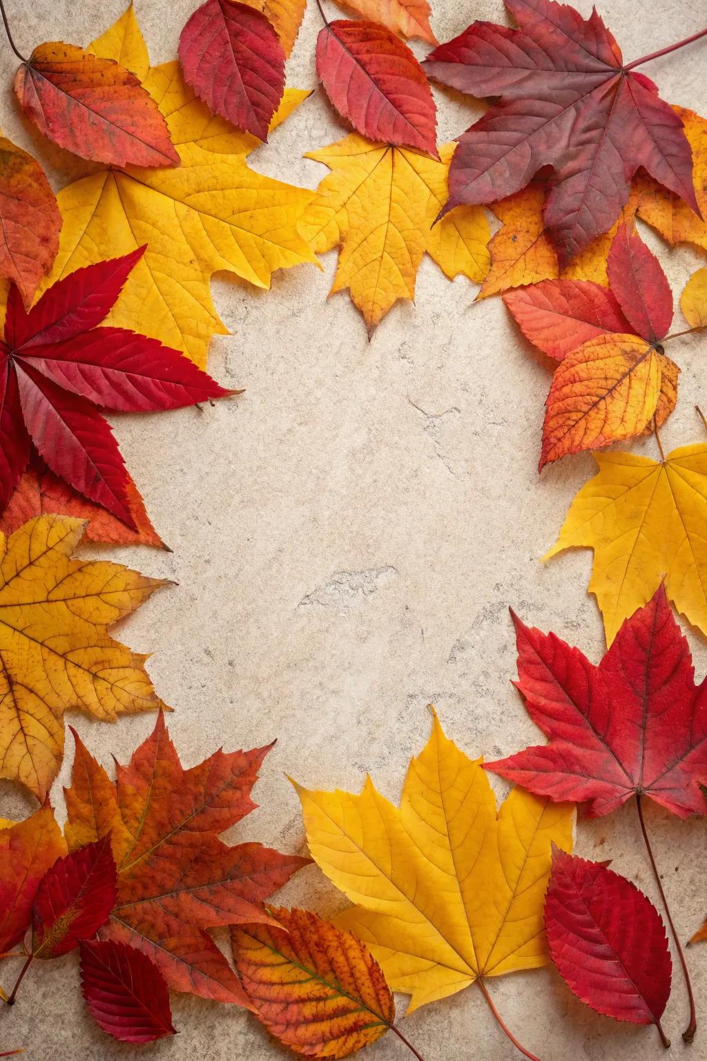 A seasonal collage showcasing bright autumn leaves.