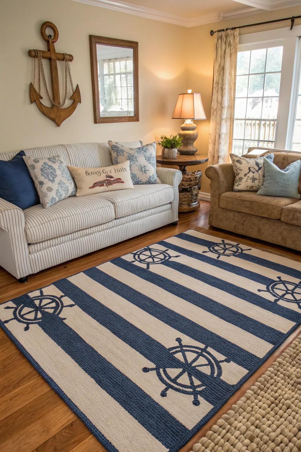 Striped patterns bring a classic nautical feel to your decor.