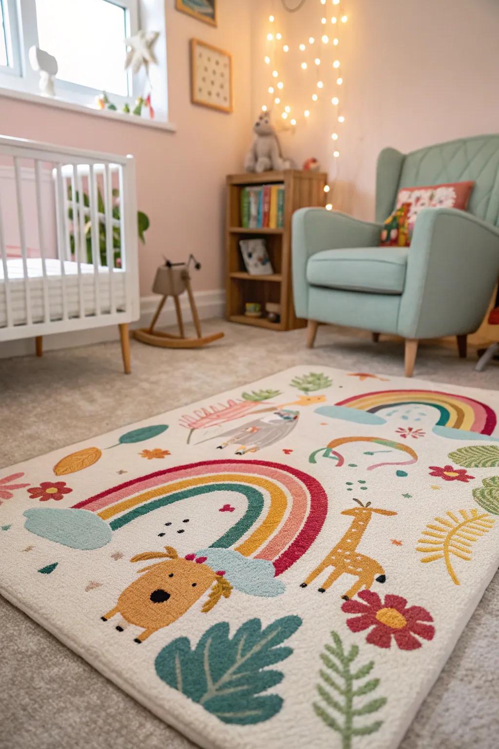 Whimsical patterns fill the nursery with fun and energy.