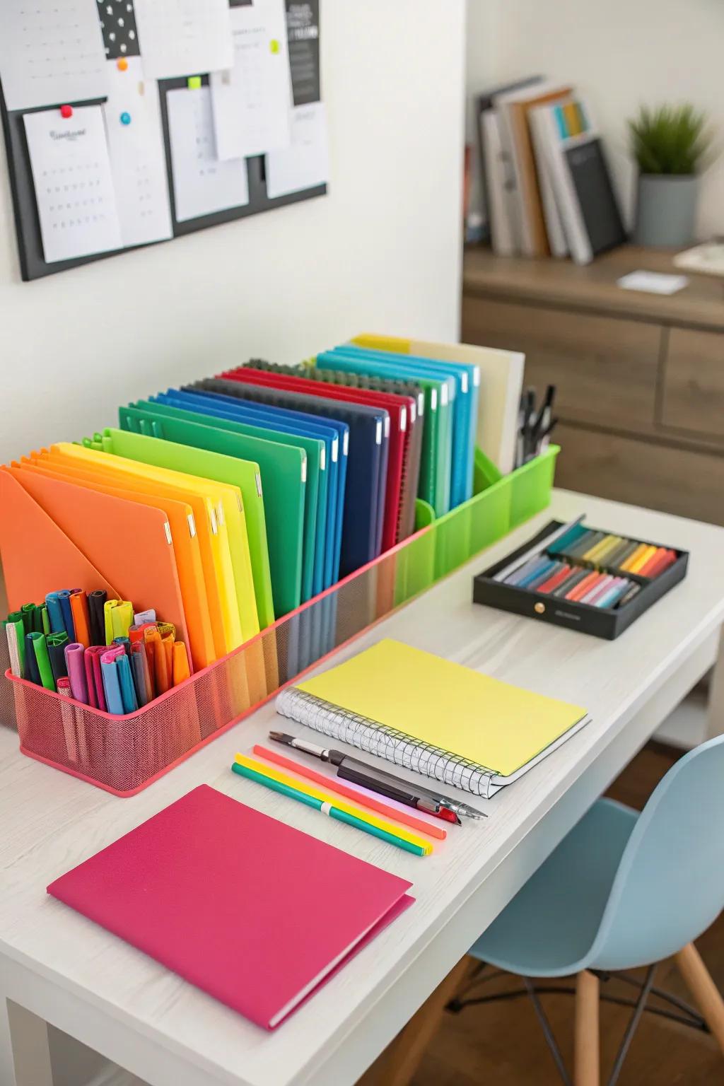 Color-coding gives your study area order and a dash of flair.