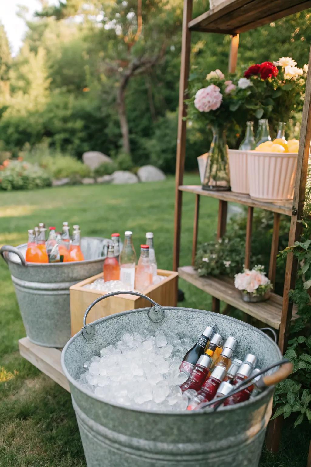 Electroplated pails are ideally suited to maintain refreshment coolness stylishly.