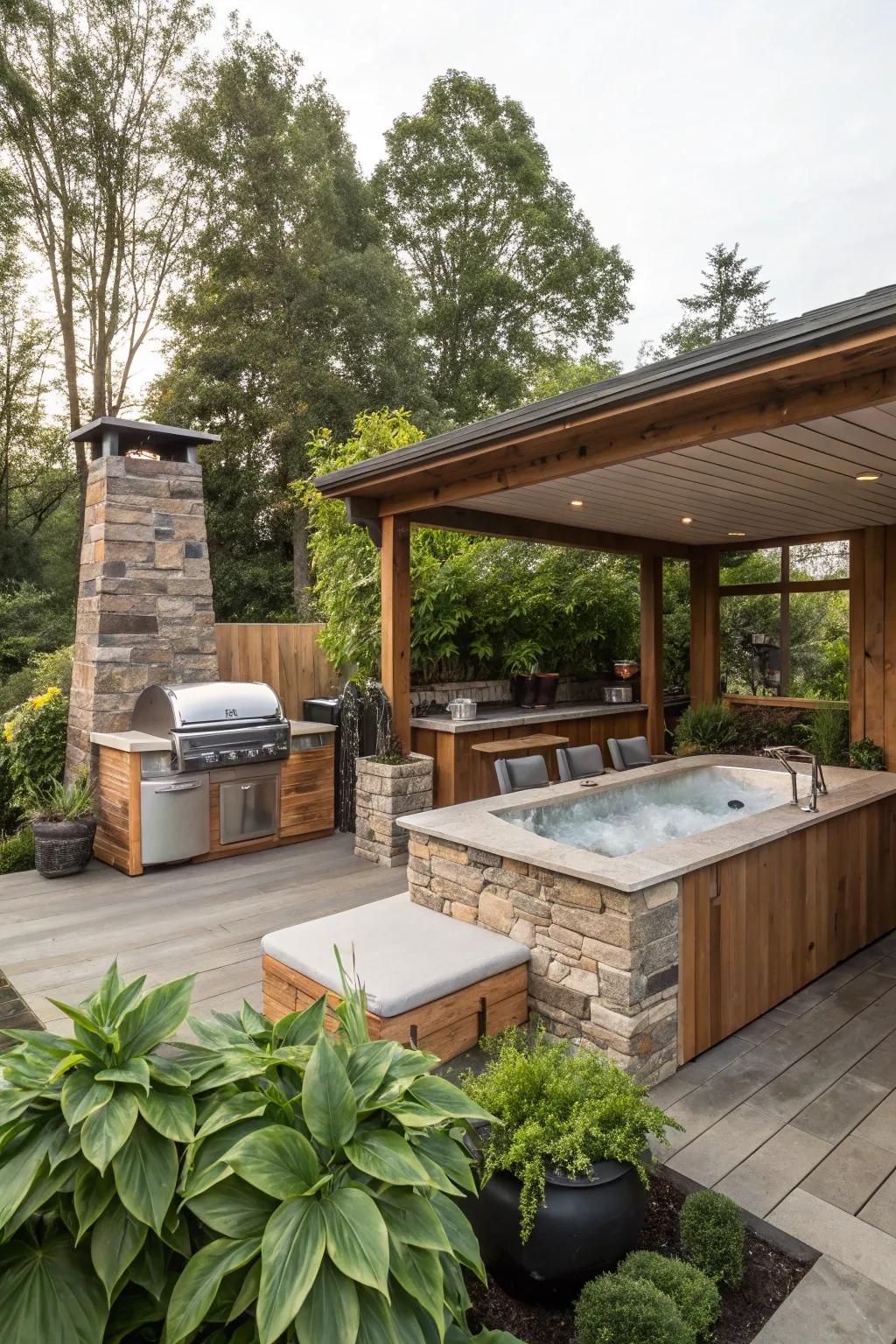 Natural elements can bring a sense of warmth and texture to your outdoor space.