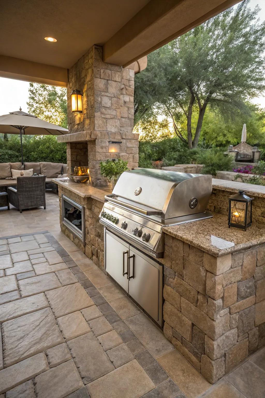 The grill station acts as the essential centerpiece of your kitchen.