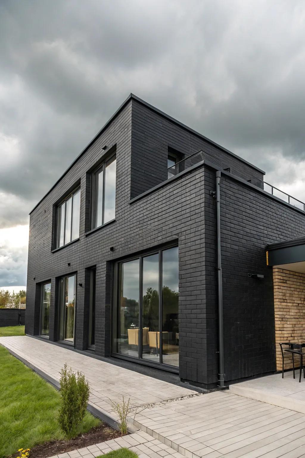 A striking dark facade makes a bold statement.