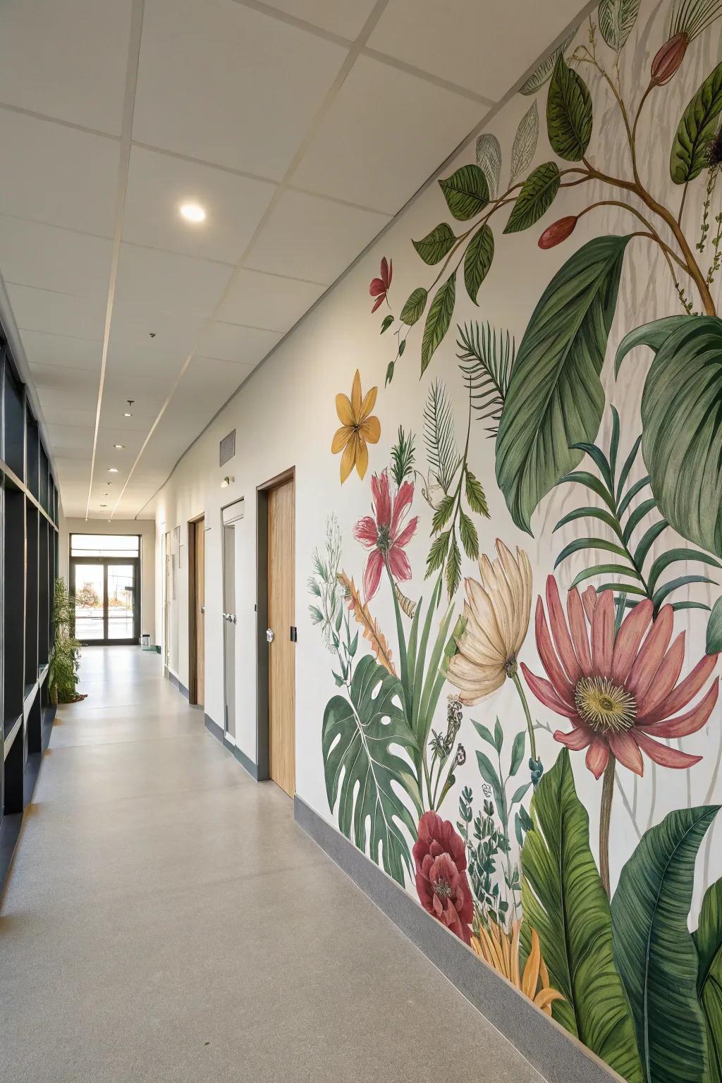 Let nature in with an amazing botanical mural.