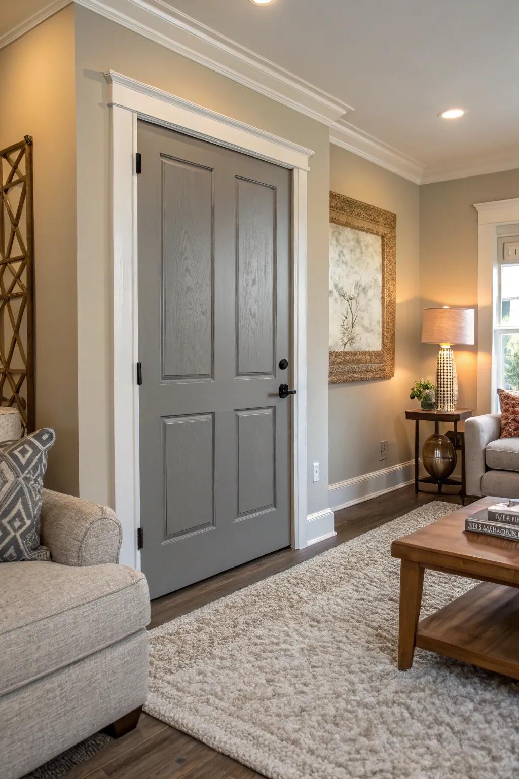 Gray doors integrate effortlessly with many interior styles.