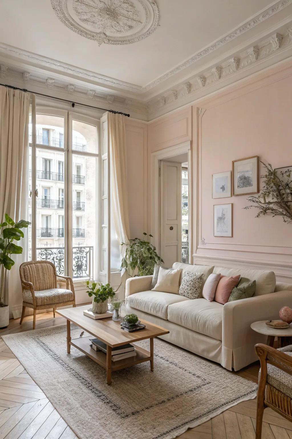 Gentle, neutral shades bring radiance and sophistication to the area.