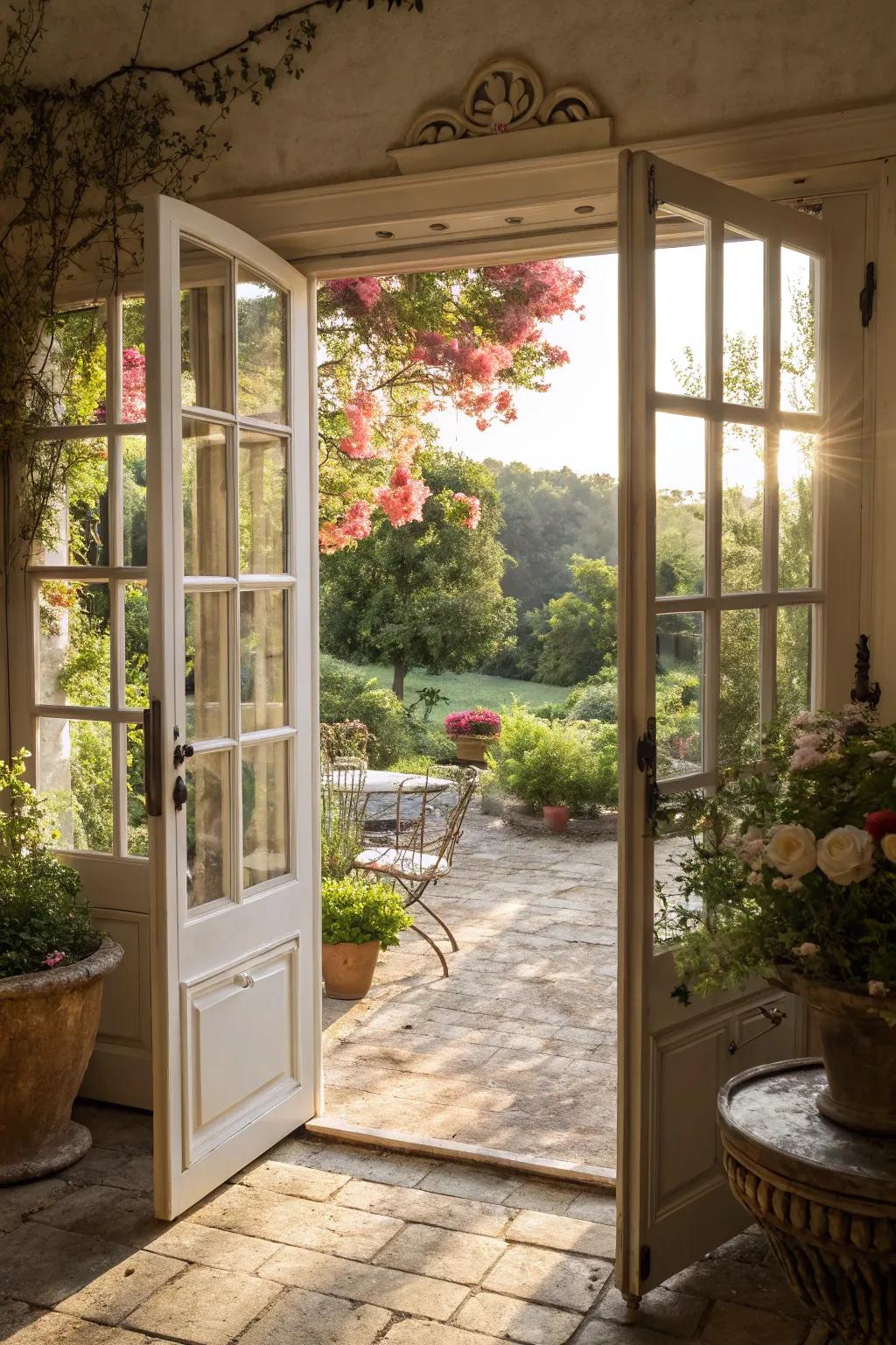 French doors deliver an ageless and tasteful shift to your outdoor zone.