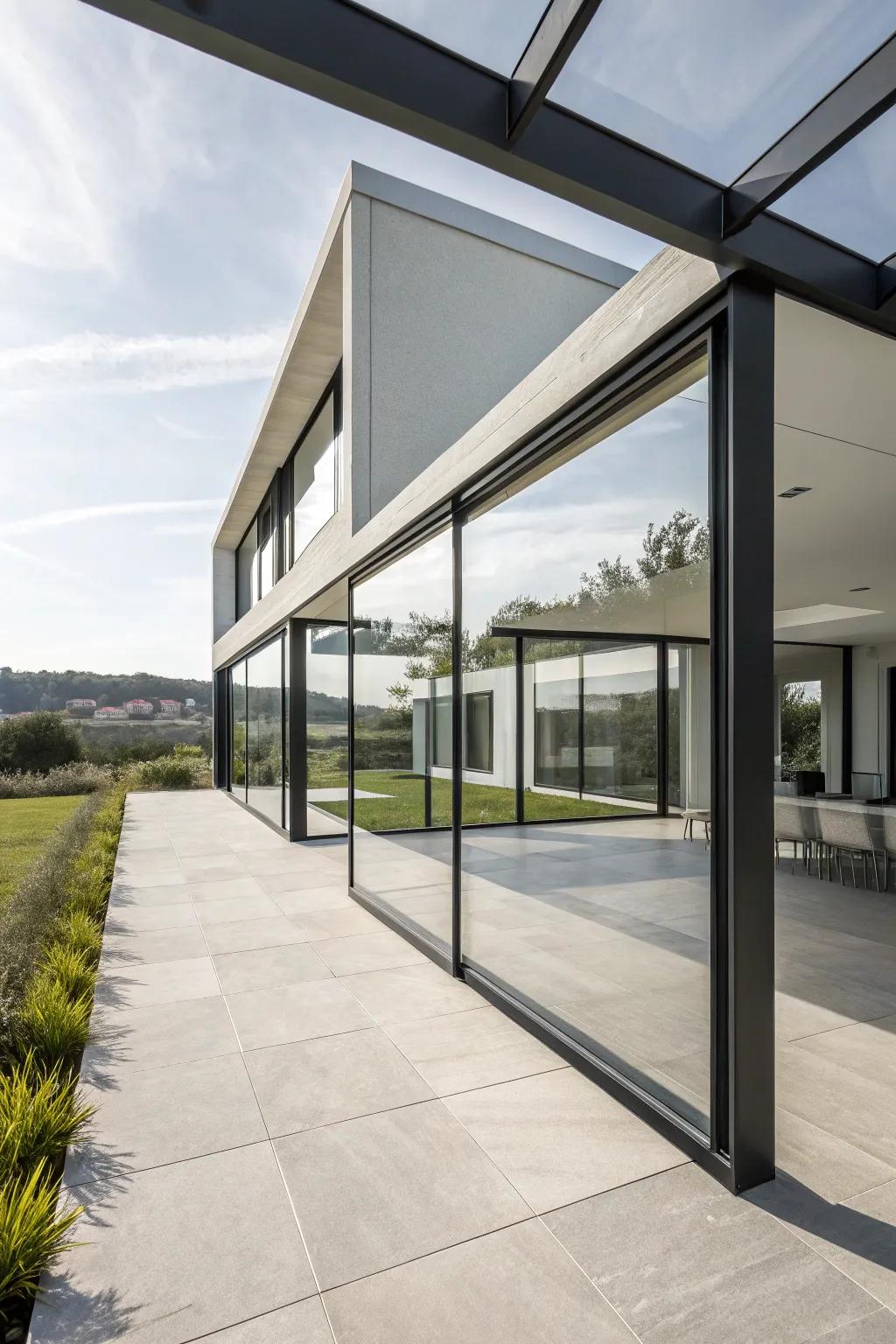 A sleek and modern minimalist design for a glass enclosure.
