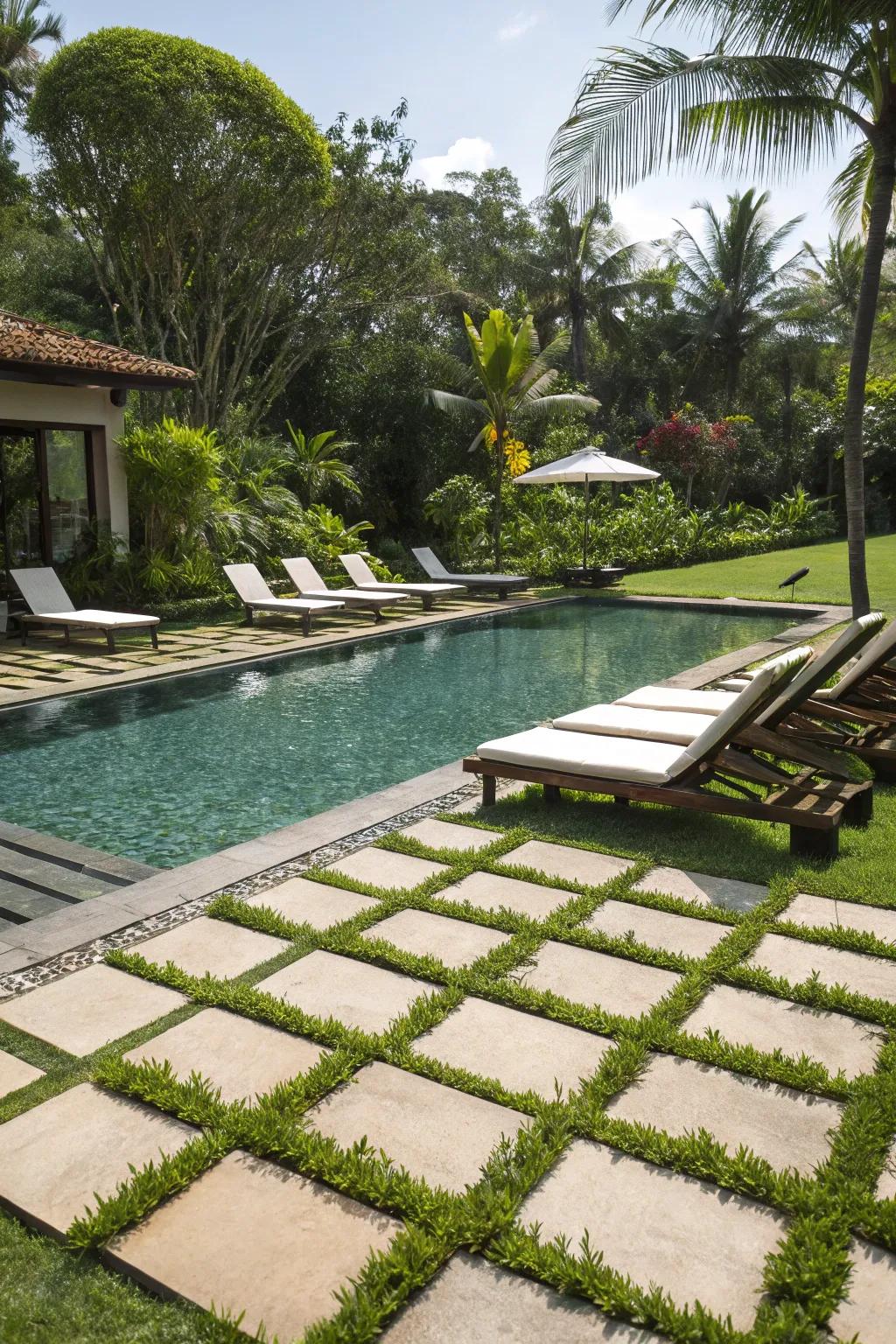 A poolside design that flawlessly merges practicality with sophistication.
