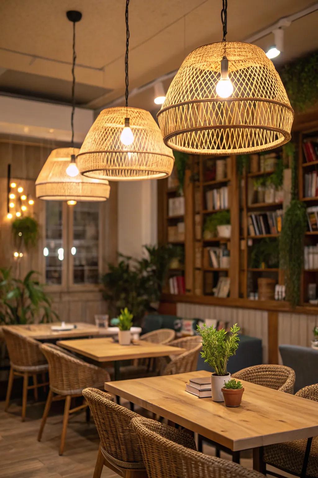 Natural materials craft a cozy and inviting ambiance.