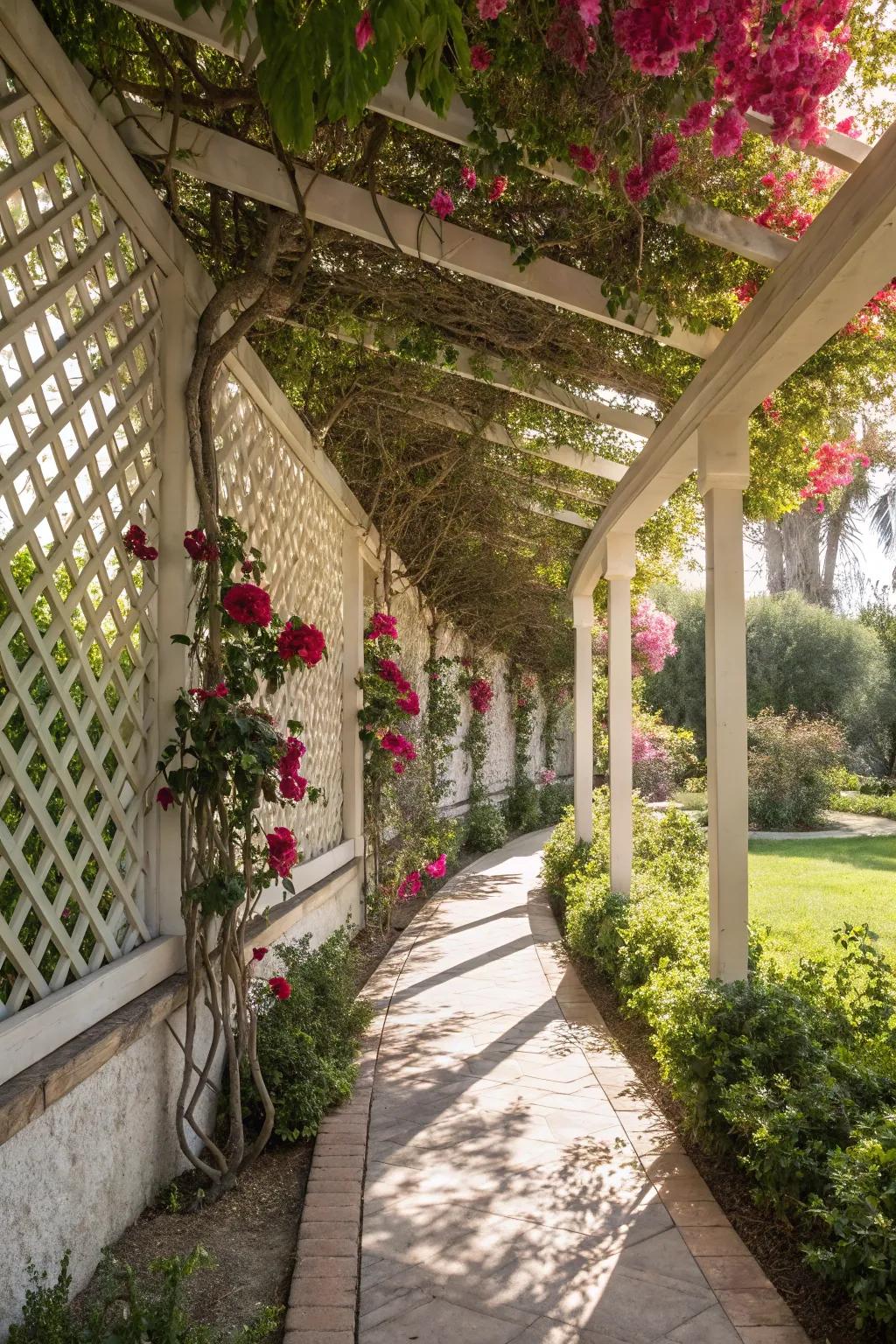 Lattice walls present a flawless mix of privacy and nature.