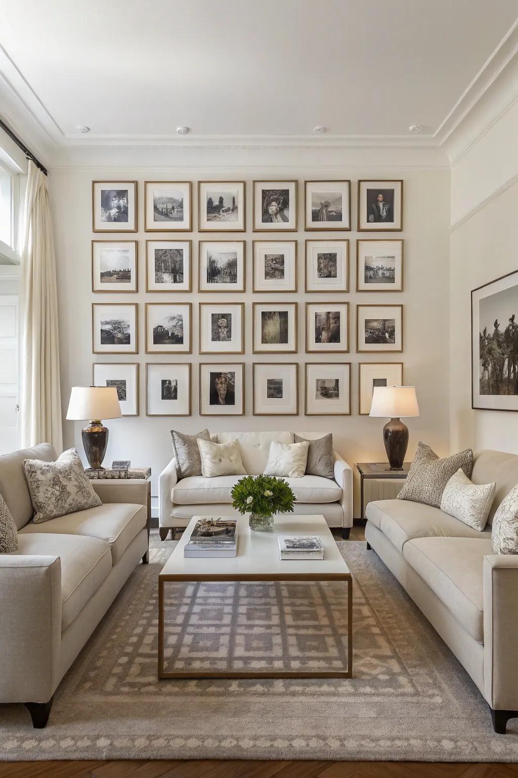 Symmetrical grids deliver a streamlined and structured visual.
