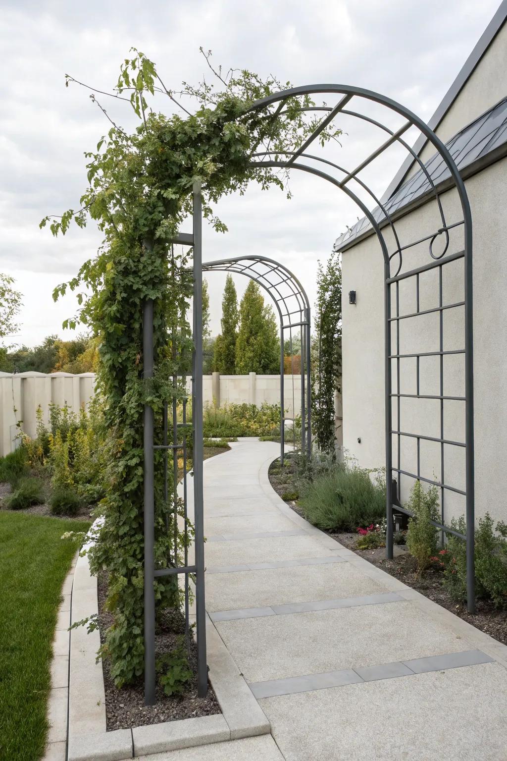 A sleek steel statement brings a modern sophistication to your garden.