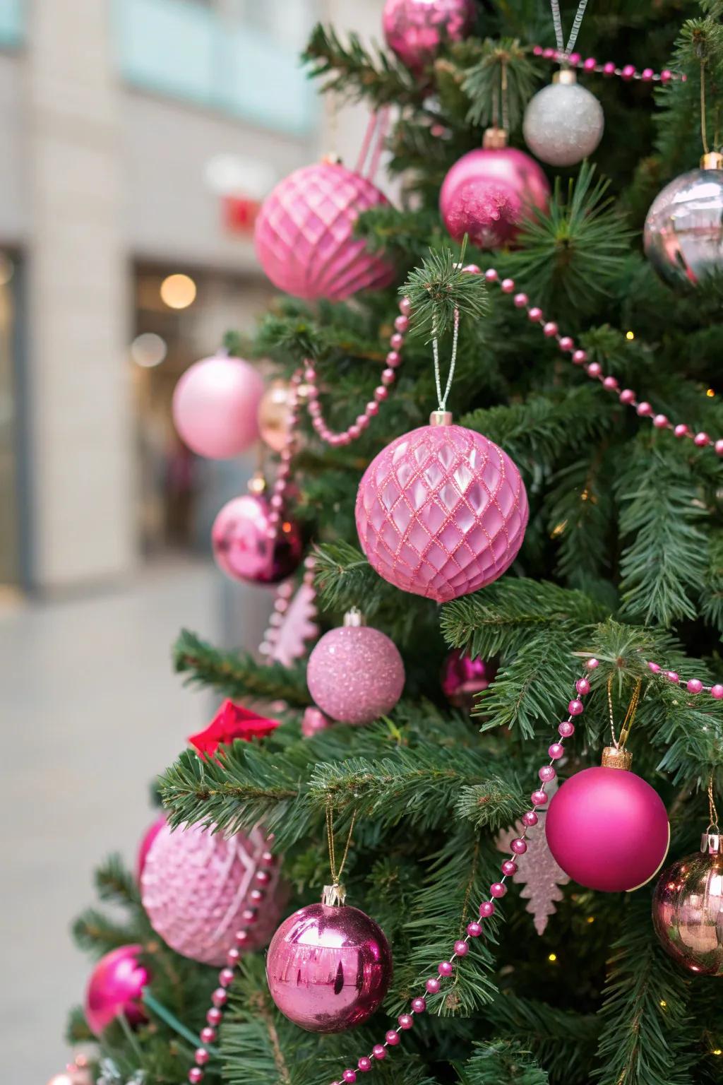 Elegant pink ornaments.