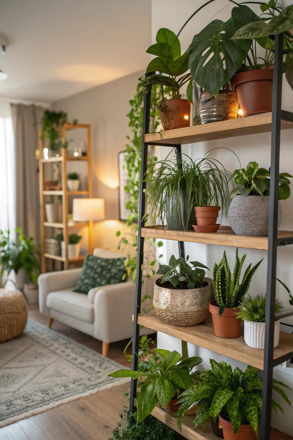 Transform your shelves into an exquisite green showcase.