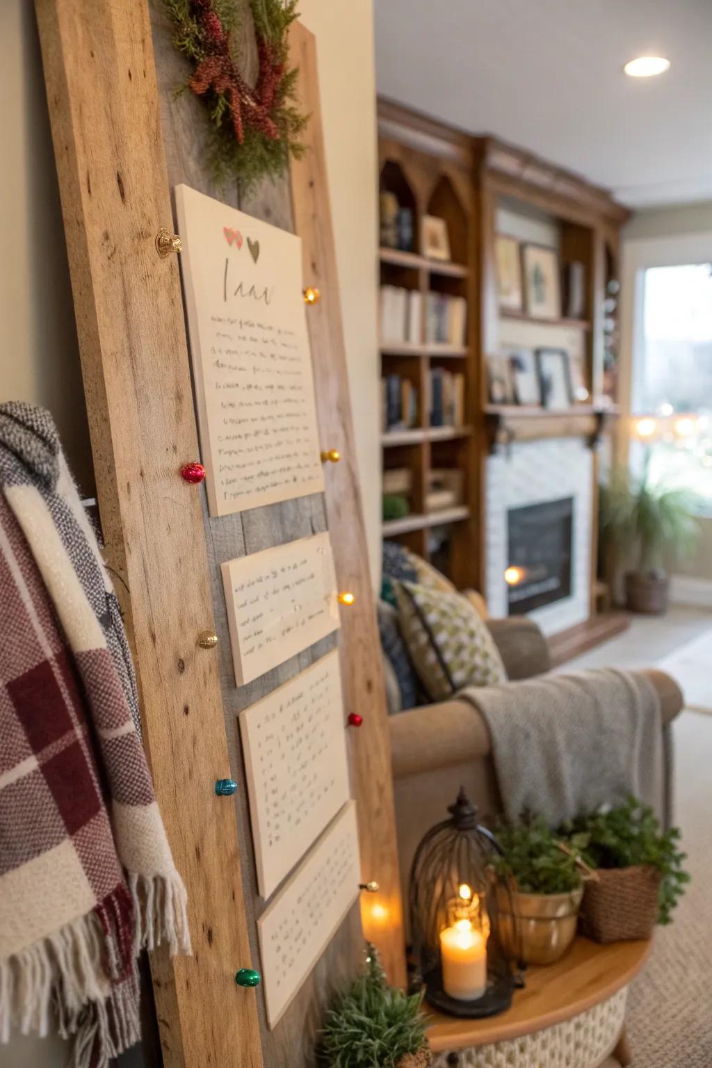 A rustic poetry board infuses warmth and character into your decor.