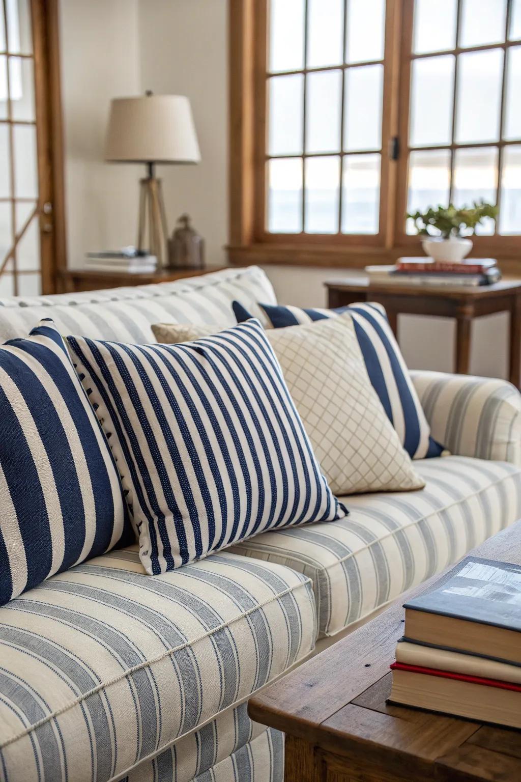 Lines provide a timeless touch to any preppy area.
