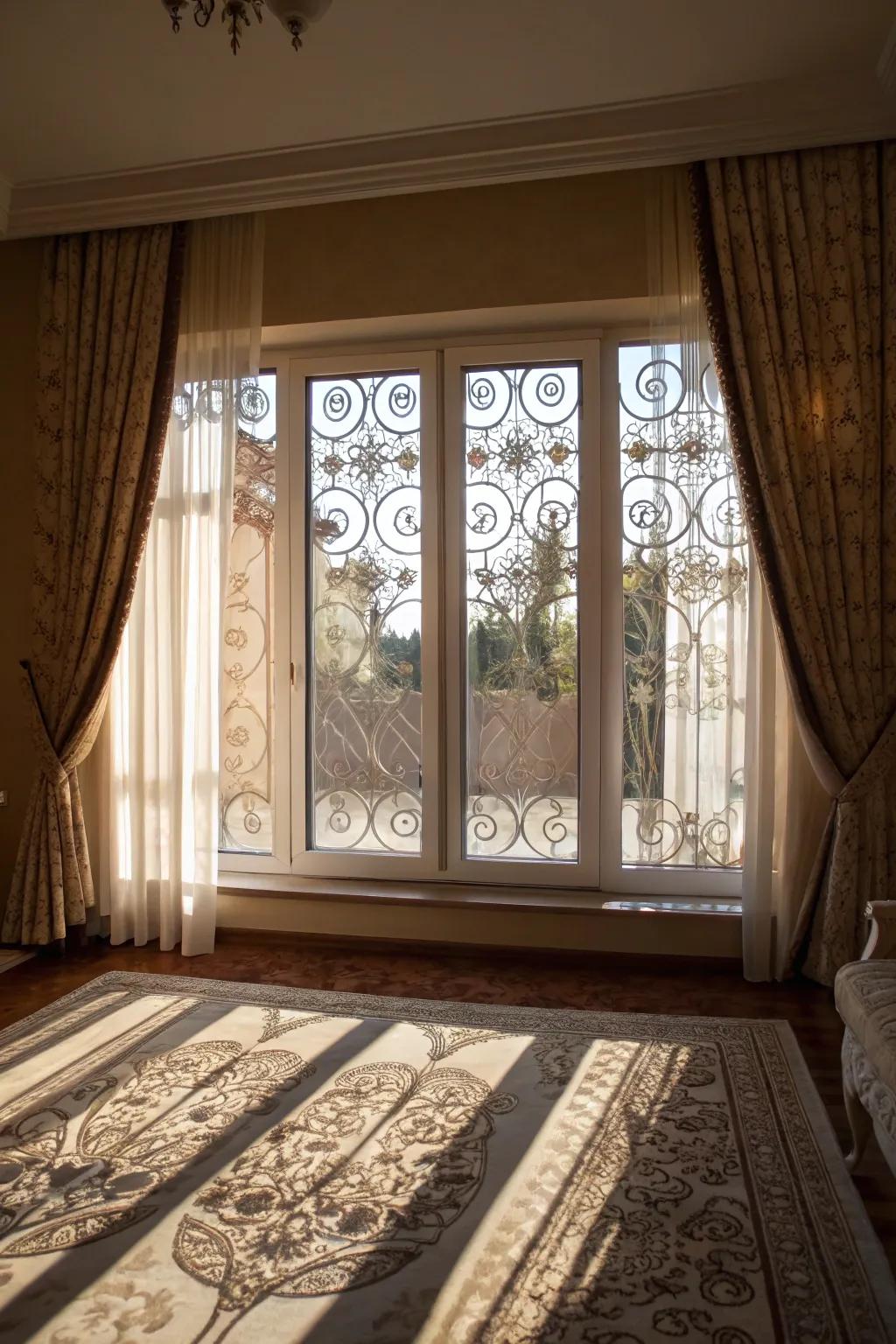 Detailed patterns provide both style and privacy.