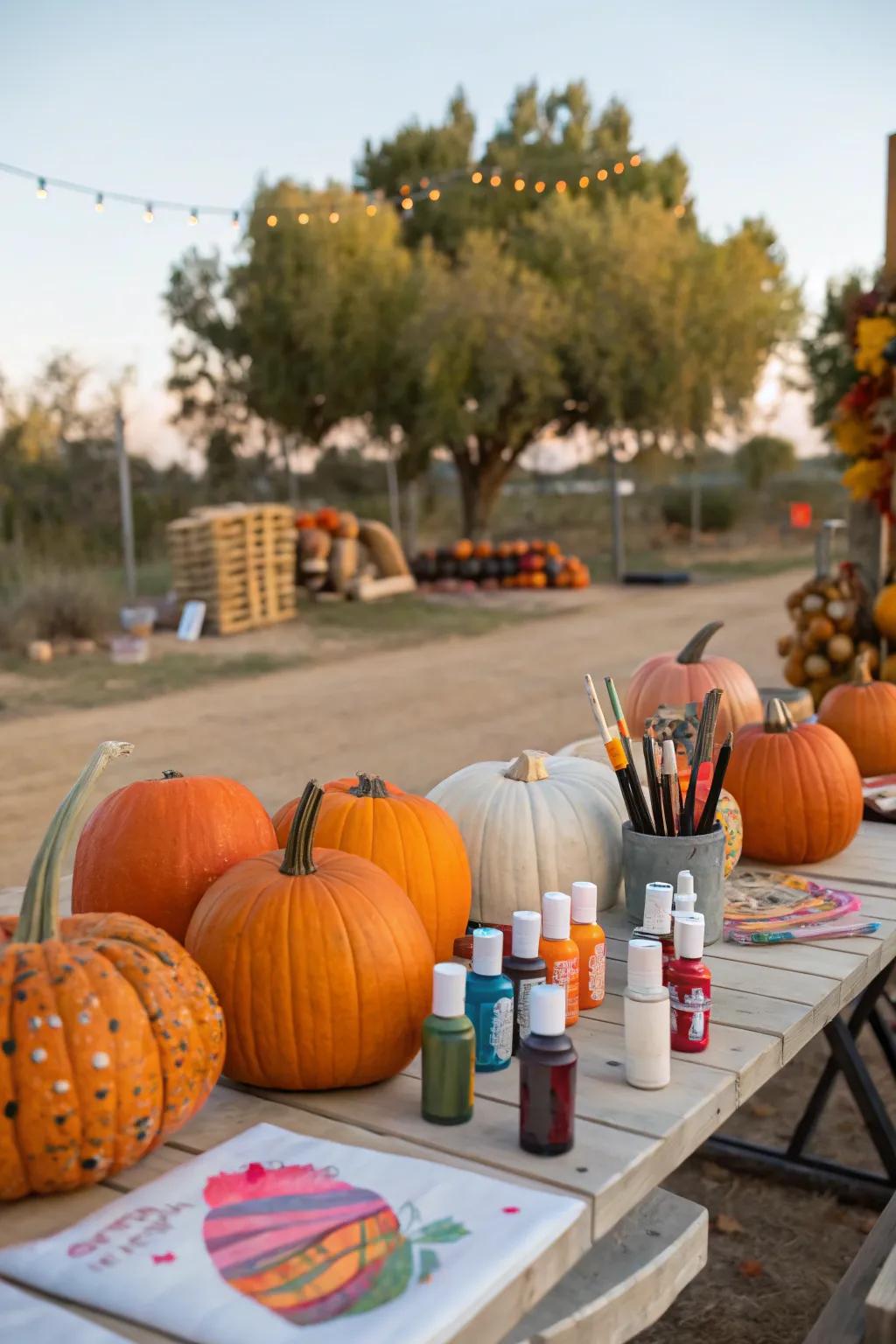 Spark invention with a pumpkin painting corner.