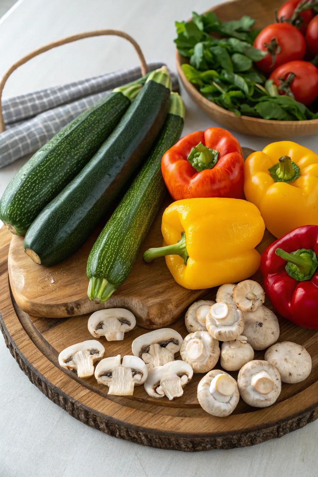 A bright array of vegetables perfect for a vegetarian raclette.