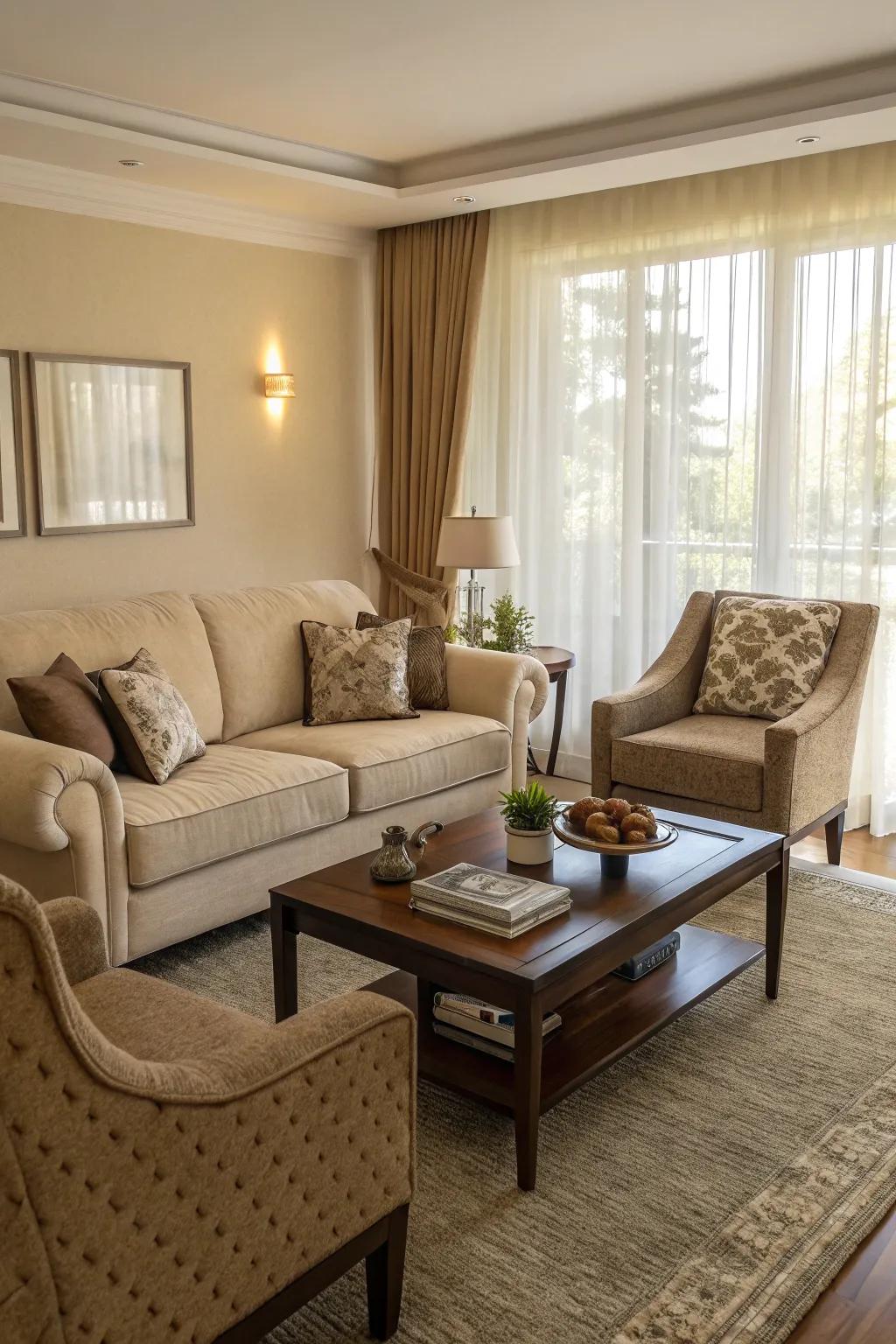A comfortable and welcoming seating area perfect for relaxing.