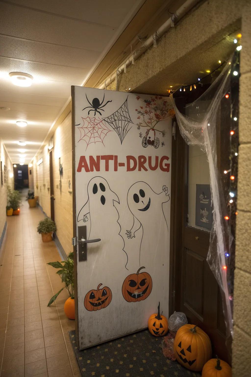 Scare away drugs with a ghost-themed door for Red Ribbon Week.
