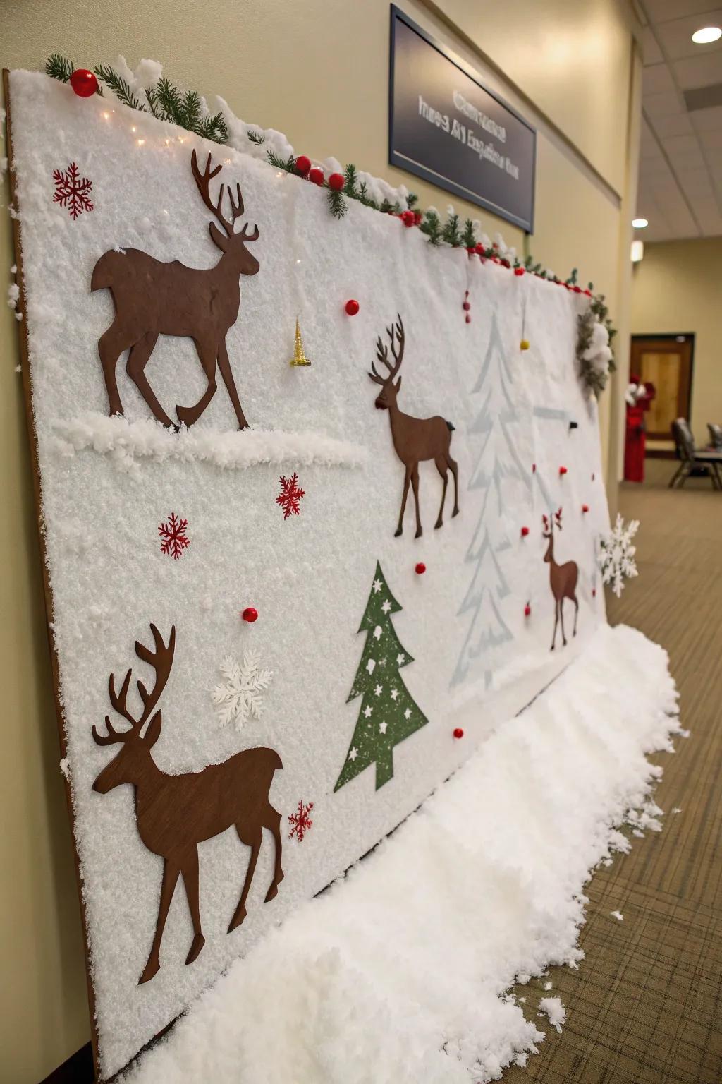 An icy deer scene transports the enchantment of winter indoors.