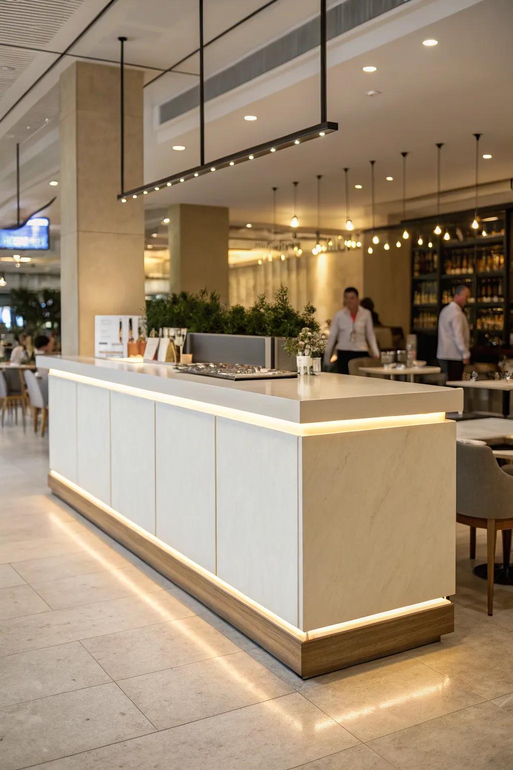 An understated greeting station exudes refinement and simplicity.