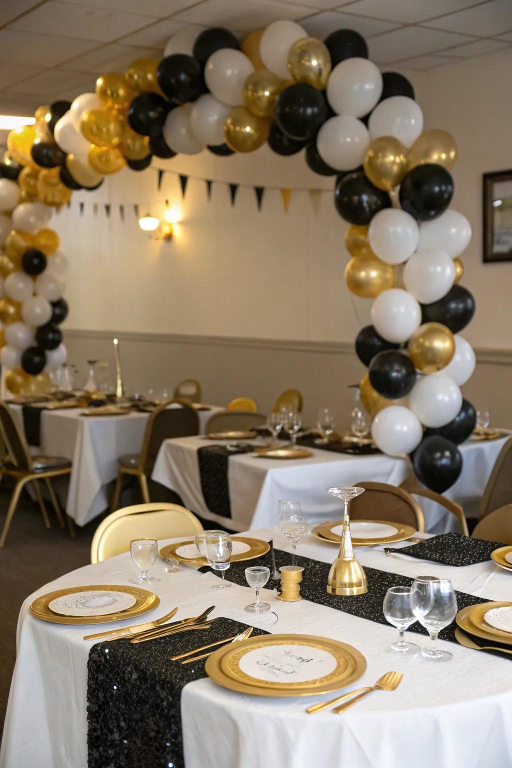 A timeless color palette introduces an elegant aspect to the event.