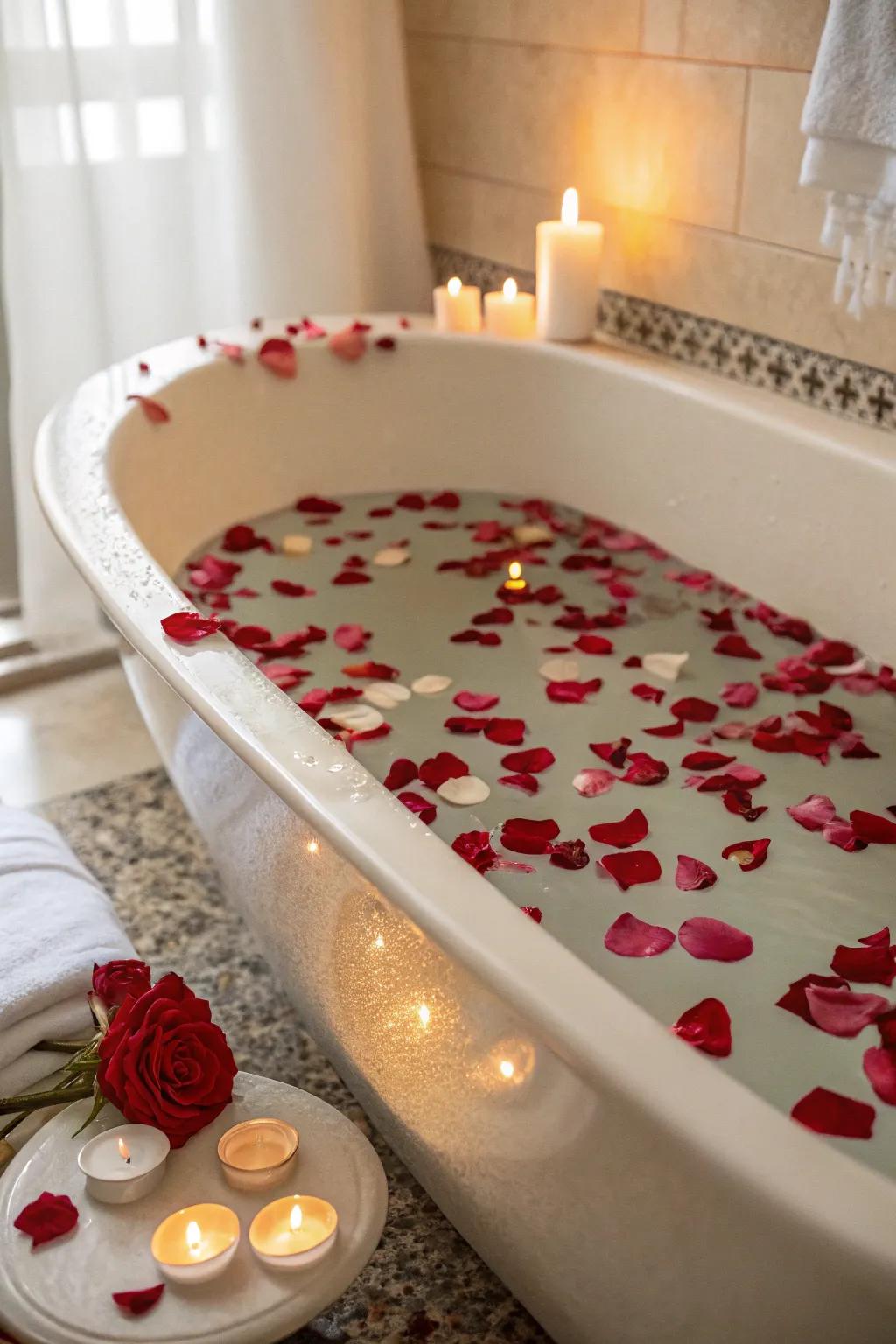 Rose petals bring a classic romantic flair to your bath.