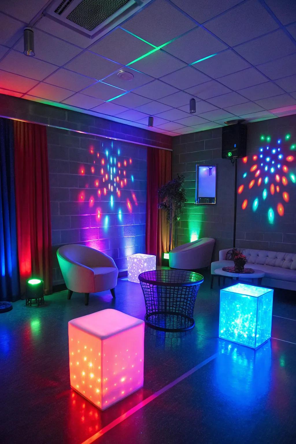 Transform your room's vibe with vibrant multicolored LEDs.