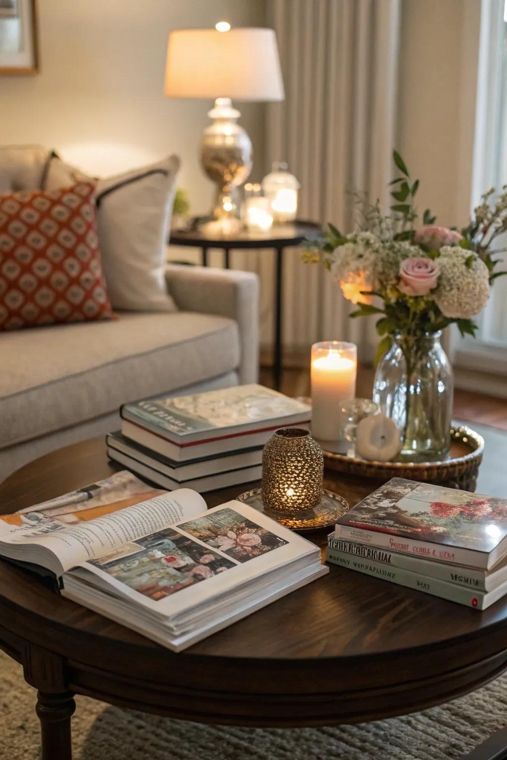 Literary selections inject a personal element to your coffee table.