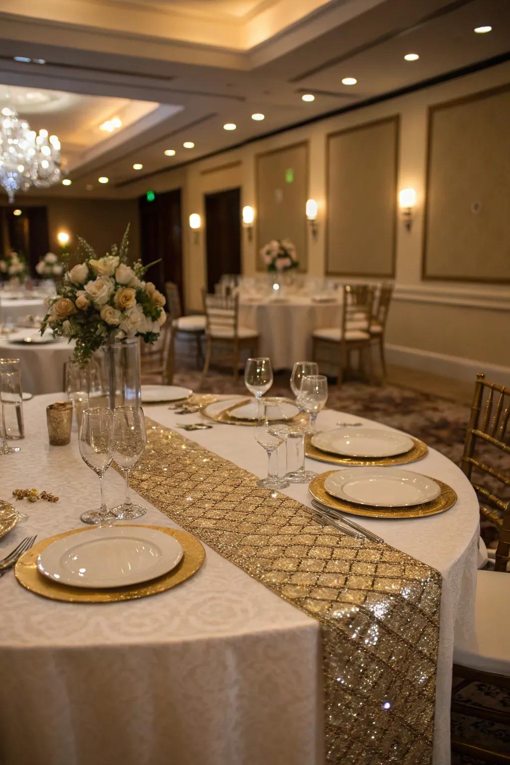 Metallic accents add elegance to any table setting.