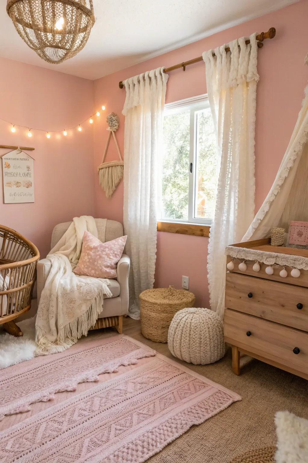 Delicate colors evoke a serene and relaxing atmosphere.