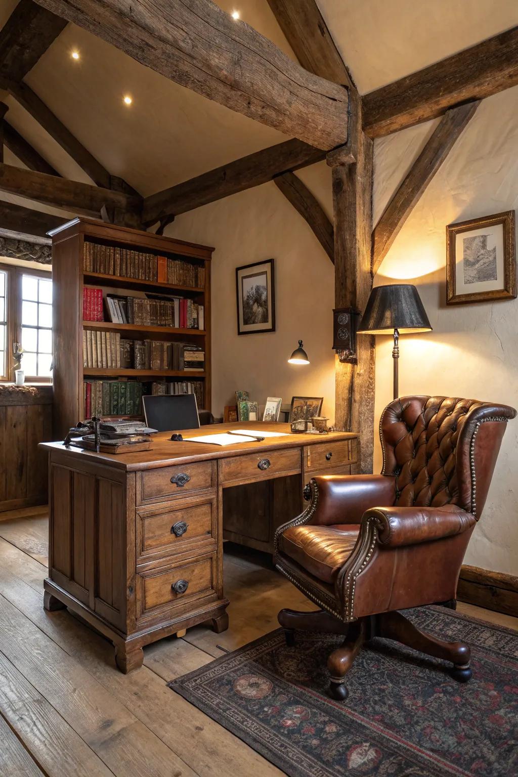 Sophisticated and comfy hide seating within a country scene.